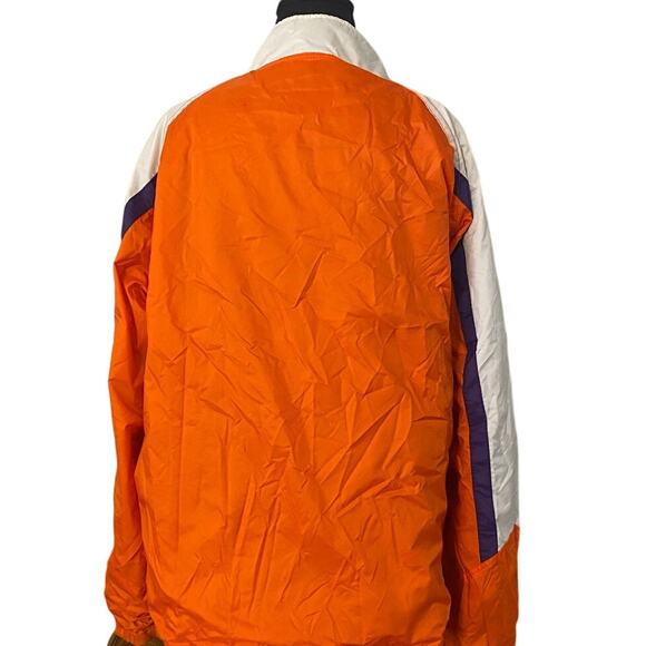 Clemson Tigers Full Zip Jacket Women's XL Orange White Purple Lined Windbreaker - Picture 3 of 13